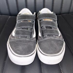 Vans Black and White Velcro Old Schools